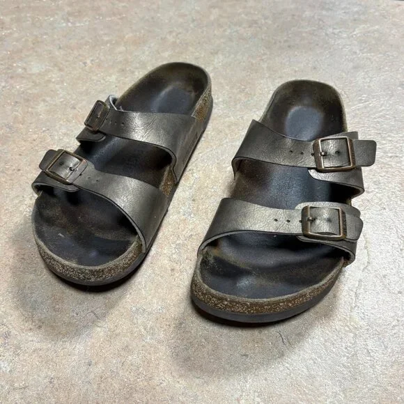 Birkenstock Sydney Slide Sandals Graceful Taupe Womens 39 US 8 Straps Cork - Picture 13 of 14